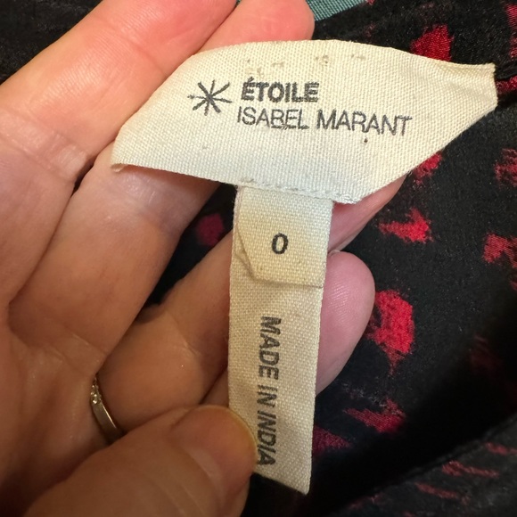 Isabel Marant Etoile Red and Black Silk Blouse Size 0 - Picture 3 of 4